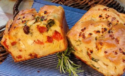 Mediterranean Savory Loaf with Sun Dried Tomatoes