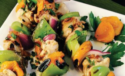 Grilled Chicken-Sun Dried Apricot Skewer