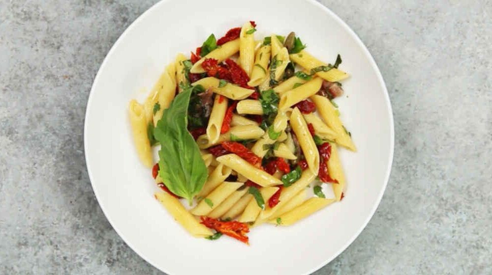 Pasta with Bold Flavors of Anchovies, Capers & Sun Dried Tomatoes