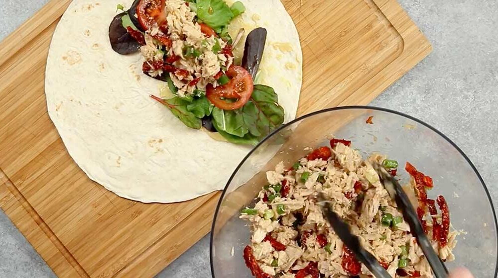 Tuna Salad Wrap with Sun Dried Tomatoes