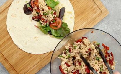 Tuna Salad Wrap with Sun Dried Tomatoes